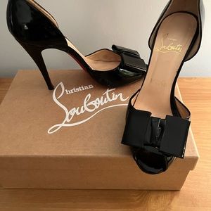 Christian Louboutin black patent leather heels